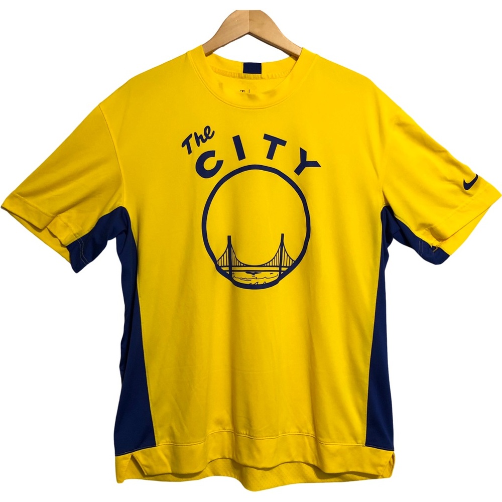 Golden State Warriors Men's Nike The City NBA Basketball PE Shooting Shirt L